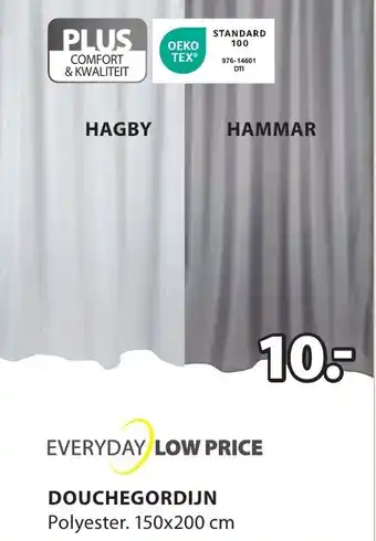 Jysk DOUCHEGORDIJN 150x200 cm aanbieding