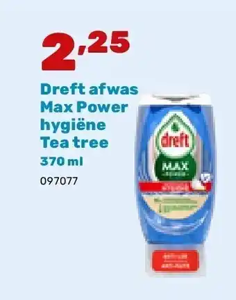 Happyland Dreft afwas Max Power hygiëne Tea tree 370 ml aanbieding