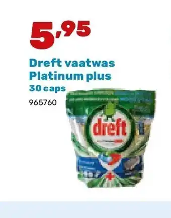 Happyland Dreft vaatwas Platinum plus 30 caps aanbieding