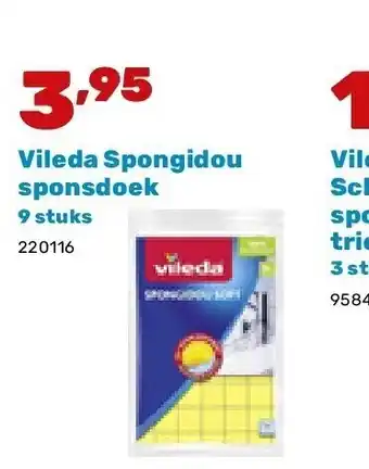 Happyland Vileda Spongidou sponsdoek 9 stuks aanbieding