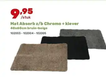 Happyland Mat Absorb z/b Chromo + klever 40x60cm bruin-beige aanbieding