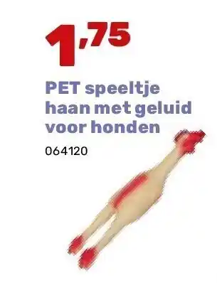 Happyland PET speeltje haan met geluid voor honden aanbieding