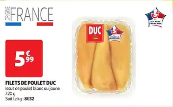 Auchan Filets de poulet duc 720g aanbieding