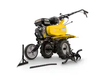 Hubo Powerplus POWXG7217 benzine tuinfrees 208cc + ploeg aanbieding