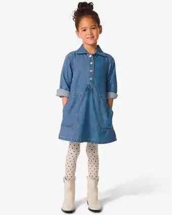 HEMA HEMA Kinderjurk Denim Middenblauw (middenblauw) aanbieding