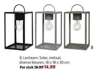 Intratuin Lantaarn. solar, metaal aanbieding