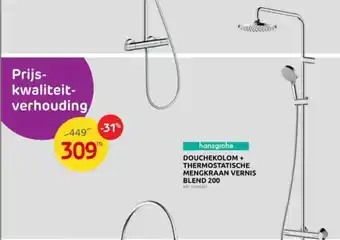 Brico DOUCHEKOLOM + THERMOSTATISCHE MENGKRAAN VERNIS BLEND 200 aanbieding