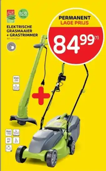 Brico ELEKTRISCHE GRASMAAIER + GRASTRIMMER aanbieding