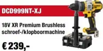 DeWALT 18V XR Premium Brushless schroef-/klopboormachine aanbieding