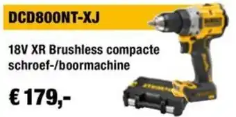 DeWALT 18V XR Brushless compacte schroef-/boormachine aanbieding