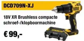 DeWALT 18V XR Brushless compacte schroef-/klopboormachine aanbieding