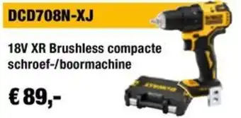 DeWALT 18V XR Brushless compacte schroef-/boormachine aanbieding