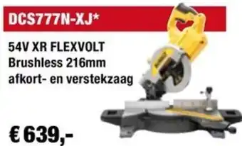 DeWALT 54V XR FLEXVOLT Brushless 216mm afkort- en verstekzaag aanbieding