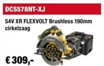 DeWALT 54V XR FLEXVOLT Brushless 190mm cirkelzaag aanbieding