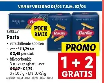 Lidl Pasta aanbieding