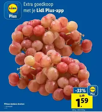Lidl Pitloze donkere druiven aanbieding