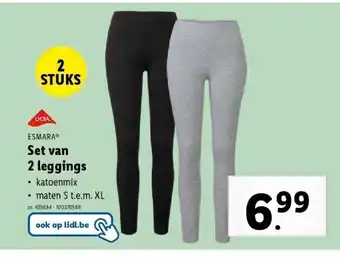 Lidl Set van 2 leggings aanbieding