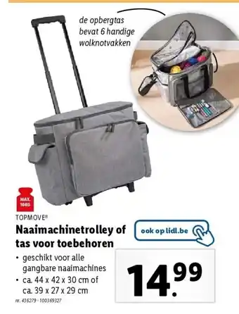 Lidl Naaimachinetrolley of tas voor toebehoren aanbieding