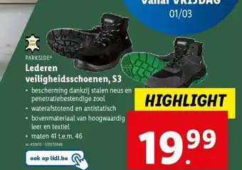 Lidl Lederen veiligheidsschoenen, S3 aanbieding