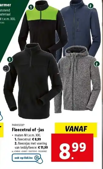 Lidl Fleecetrui of -jas aanbieding