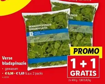 Lidl Verse bladspinazie aanbieding