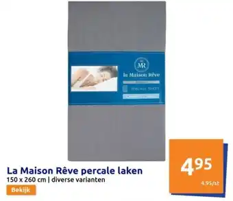 Action La Maison Rêve percale laken aanbieding