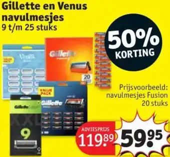 Kruidvat Gillette en Venus navulmesjes aanbieding