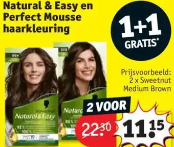 Kruidvat Natural & Easy en Perfect Mousse haarkleuring aanbieding