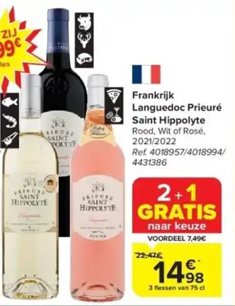 Carrefour Frankrijk Languedoc Prieuré Saint Hippolyte aanbieding