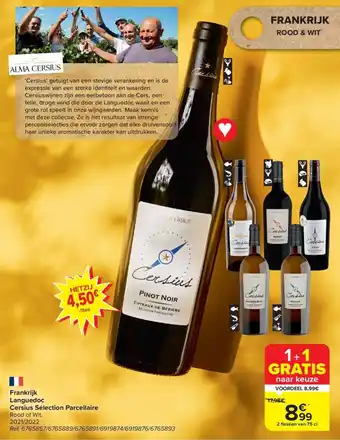 Carrefour Frankrijk Languedoc Cersius Sélection Parcellaire aanbieding