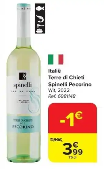 Carrefour Italië Terre di Chieti Spinelli Pecorino aanbieding