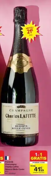 Carrefour Frankrijk Champagne Charles Lafi tte Réserve Belle Cuvée aanbieding