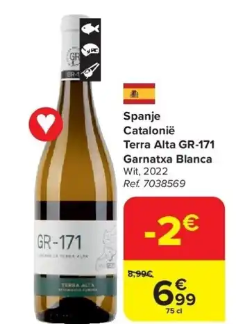 Carrefour Spanje Catalonië Terra Alta GR-171 Garnatxa Blanca aanbieding