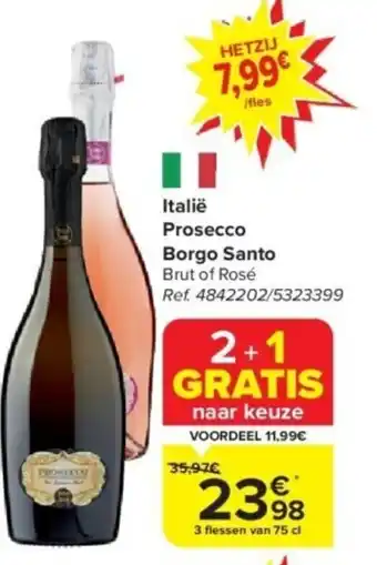 Carrefour Italië Prosecco Borgo Santo aanbieding