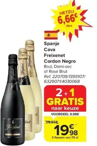 Carrefour Spanje Cava Freixenet Cordon Negro aanbieding