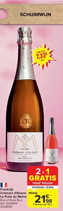 Carrefour Frankrijk CRÉMANT D'ALSACE Le Puits du Moine aanbieding