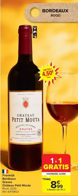 Carrefour Frankrijk Bordeaux Graves Château Petit Mouta aanbieding