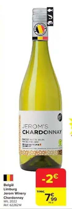 Carrefour België Limburg Jerom Winery Chardonnay aanbieding