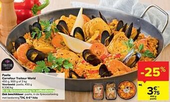Paella carrefour traiteur world