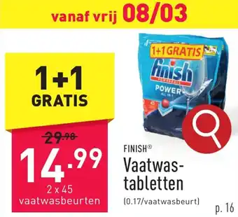 ALDI FINISH Vaatwastabletten aanbieding