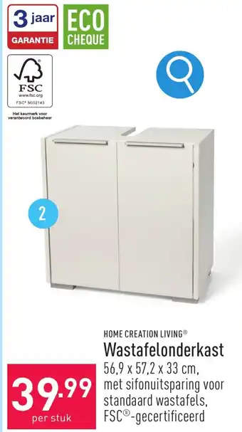 ALDI HOME CREATION LIVING Wastafelonderkast 56,9 x 57,2 x 33 cm, aanbieding