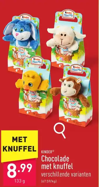 ALDI KINDER Chocolade met knuffel 133g aanbieding