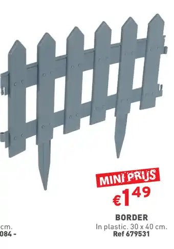 BORDER In plastic. 30 x 40 cm.