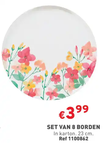 Trafic SET VAN 8 BORDEN In karton. 23 cm. aanbieding