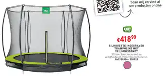 SILHOUETTE INGEGRAVEN TRAMPOLINE MET VEILIGHEIDSNET 305 cm