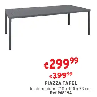 PIAZZA TAFEL In aluminium. 210 x 100 x 73 cm.