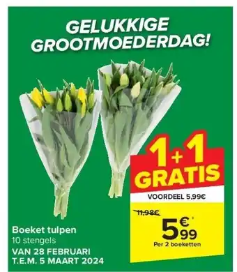 Carrefour Boeket tulpen aanbieding