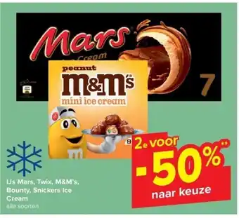 IJs Mars, Twix, M&M’s, Bounty, Snickers Ice Cream