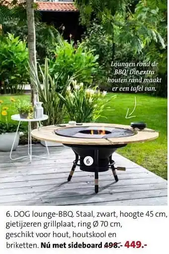 Intratuin Dog lounge-bbq. staal, zwart aanbieding