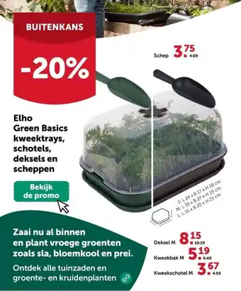 AVEVE Elho Green Basics kweektrays, schotels, deksels en scheppen aanbieding